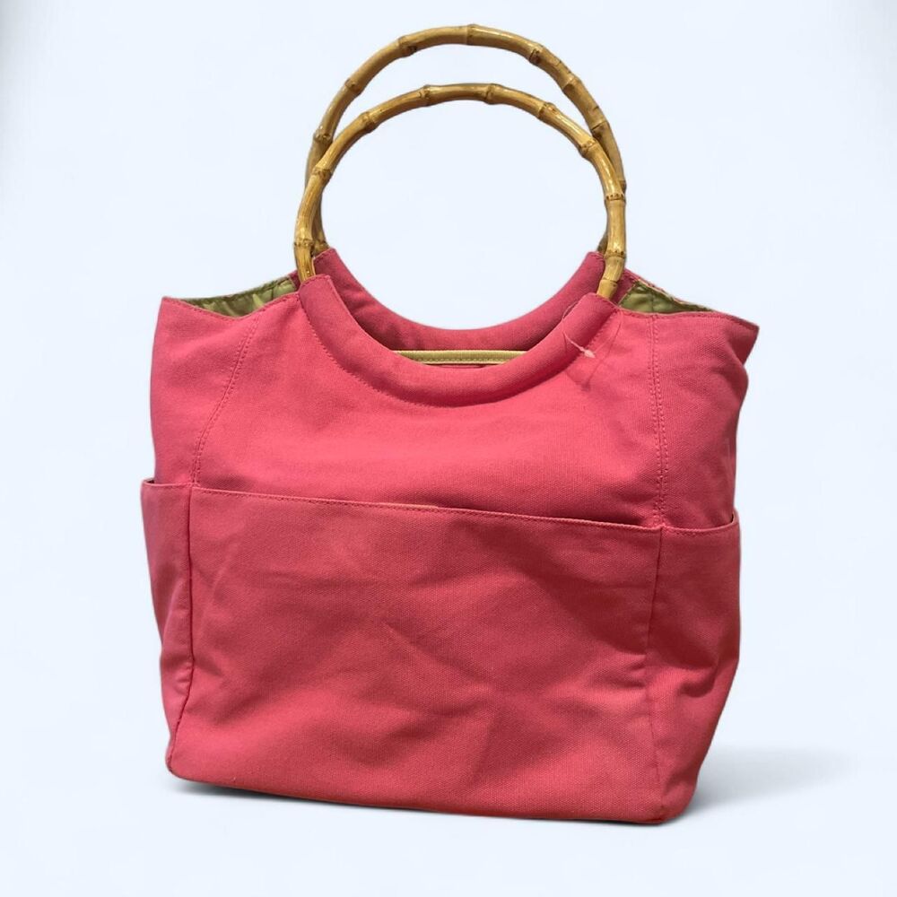 Pottery-barn Women's Pink and Green Bag